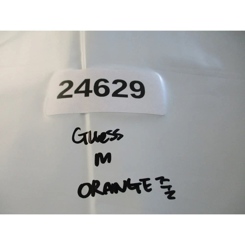 Guess Shirt Mens Medium Mustard Yellow Striped Originals Embroidered Logo Tee - Picture 10 of 10